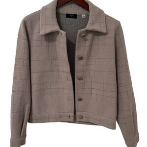 Tahari Women's Jacket S Silver Fox/Black Button